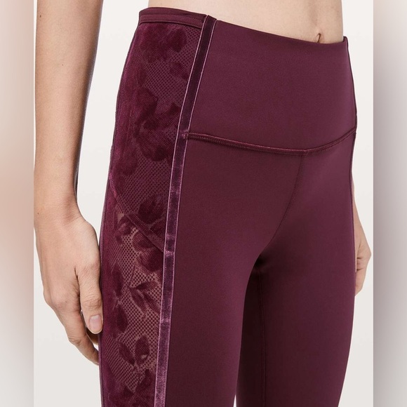 Lululemon Wunder Under Crop High-Rise 21" Scatter Floral Dark Adobe Dark Adobe 8 - Picture 4 of 9